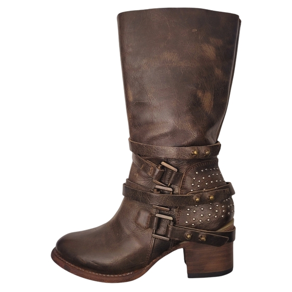 Freebird by Steven Shoes - FREEBIRD BY STEVEN Coy Buckle Strap Western Calf High Rust Brown Boot Women's 6